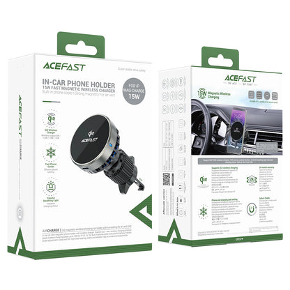 Incarcator Auto Wireless Acefast D40, 15W, 1.67A, Gri