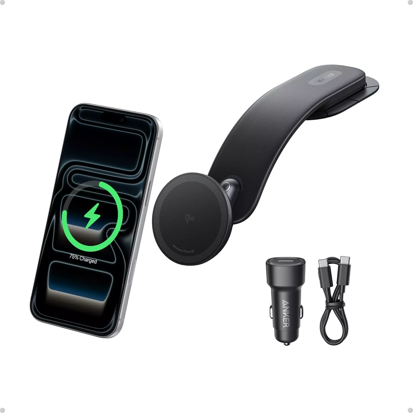Incarcator Auto Wireless Anker Nano, 15W, 1.67A, Negru B2216H11