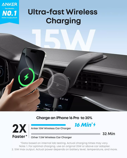 Incarcator Auto Wireless Anker Nano, 15W, 1.67A, Negru B2216H11