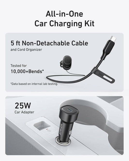 Incarcator Auto Wireless Anker MagGo, 15W, 1.67A, Negru B2932G11