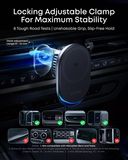 Incarcator Auto Wireless Anker Prime MagGo AirCool, 25W, Negru B2933H11