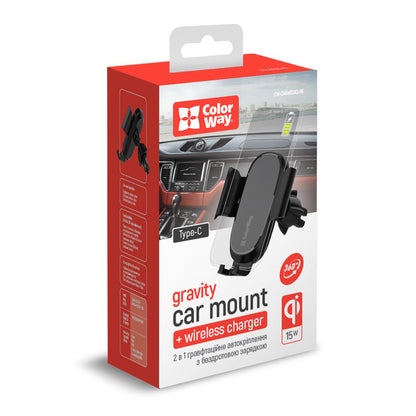 Incarcator Auto Wireless ColorWay CW-CHAW038Q, 15W, 1.67A, Negru