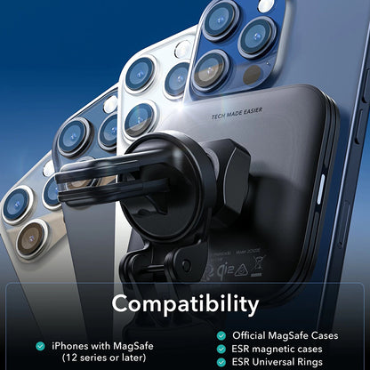 Incarcator Auto Wireless ESR HaloLock Vent, 15W, 1.67A, Negru