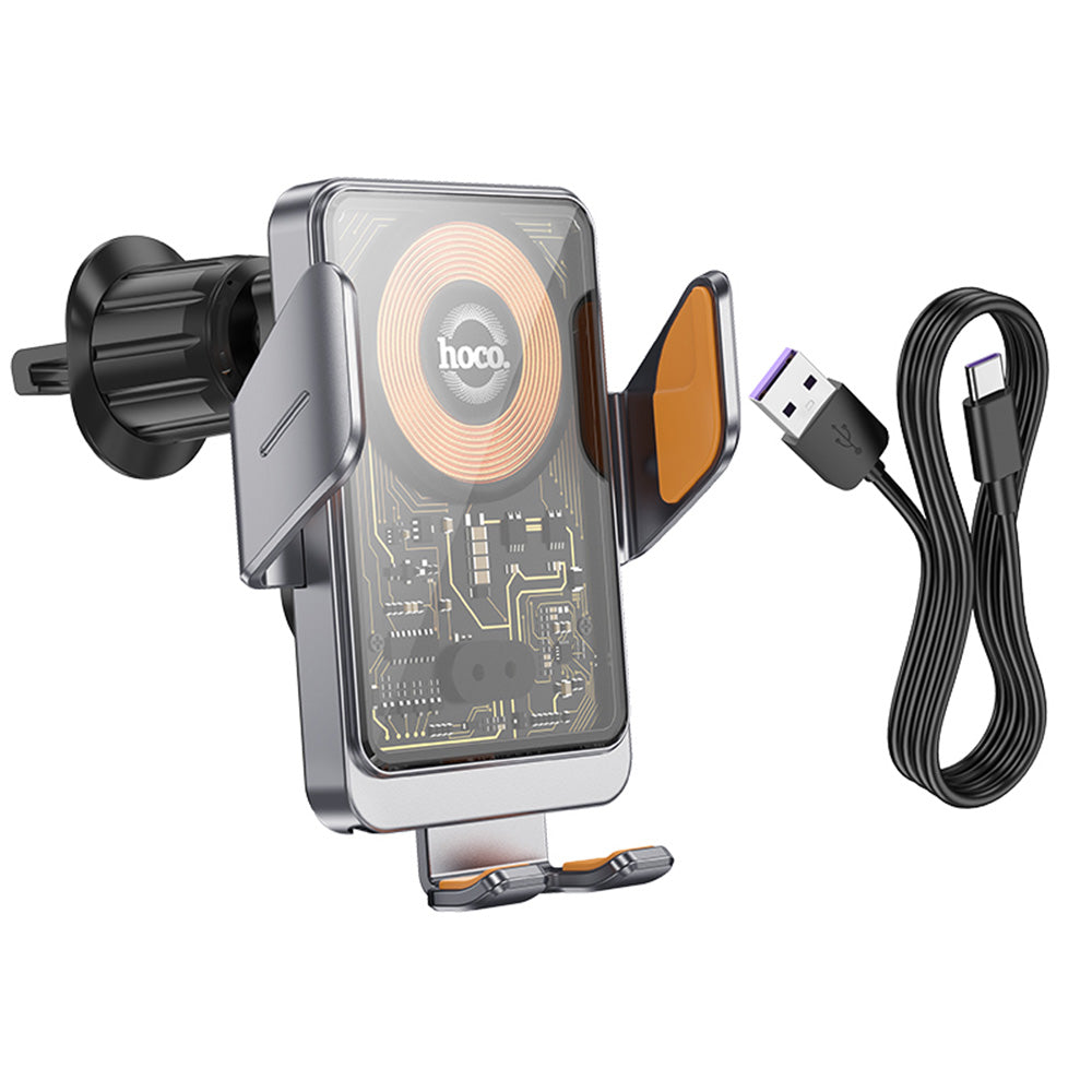 Incarcator Auto Wireless HOCO HW7, 15W, 1.67A, Negru