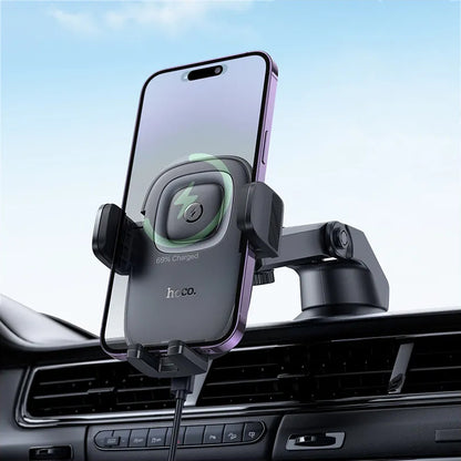 Incarcator Auto Wireless HOCO HW32, 15W, 1.67A, Negru