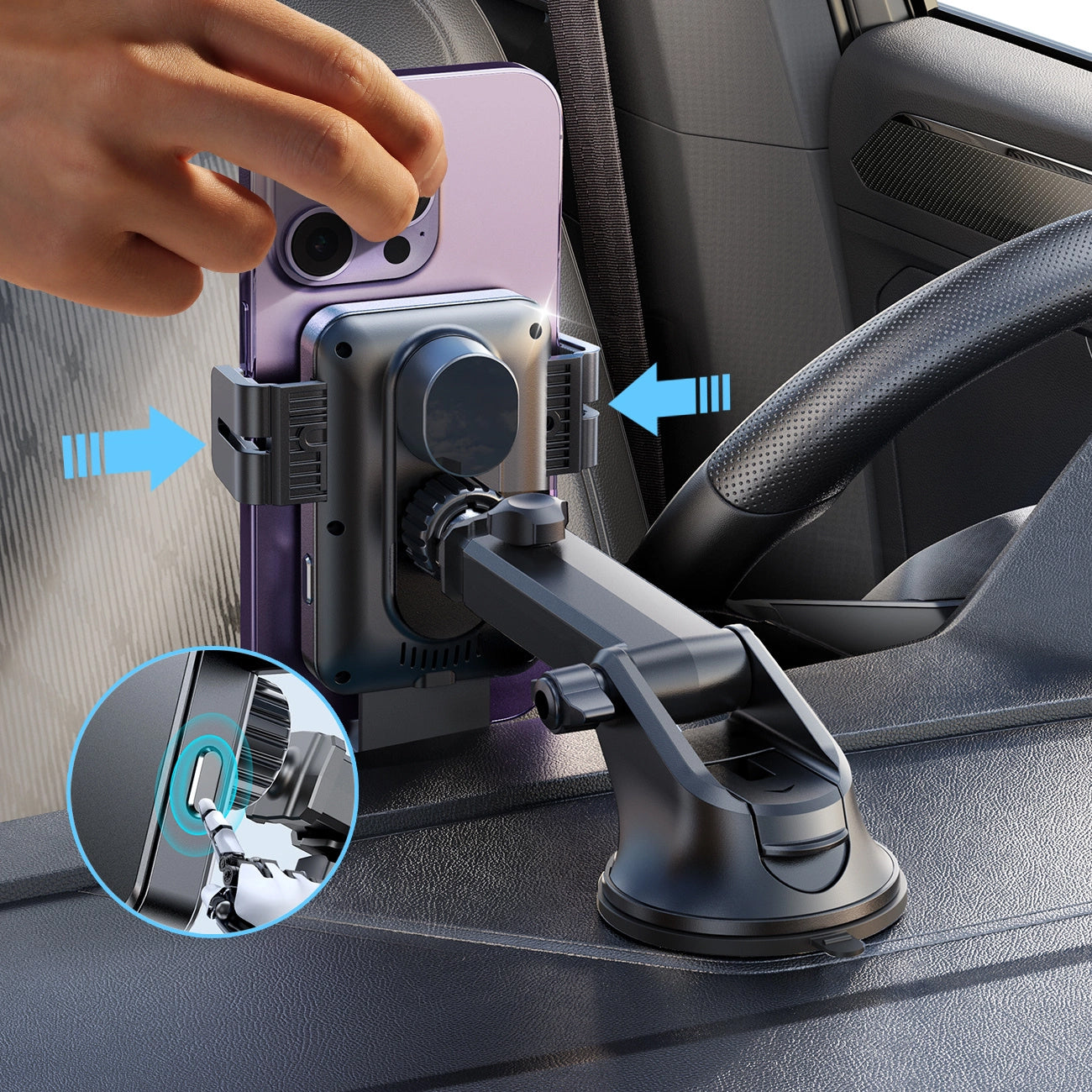 Incarcator Auto Wireless Joyroom JR-ZS219, 15W, 1.67A, Negru