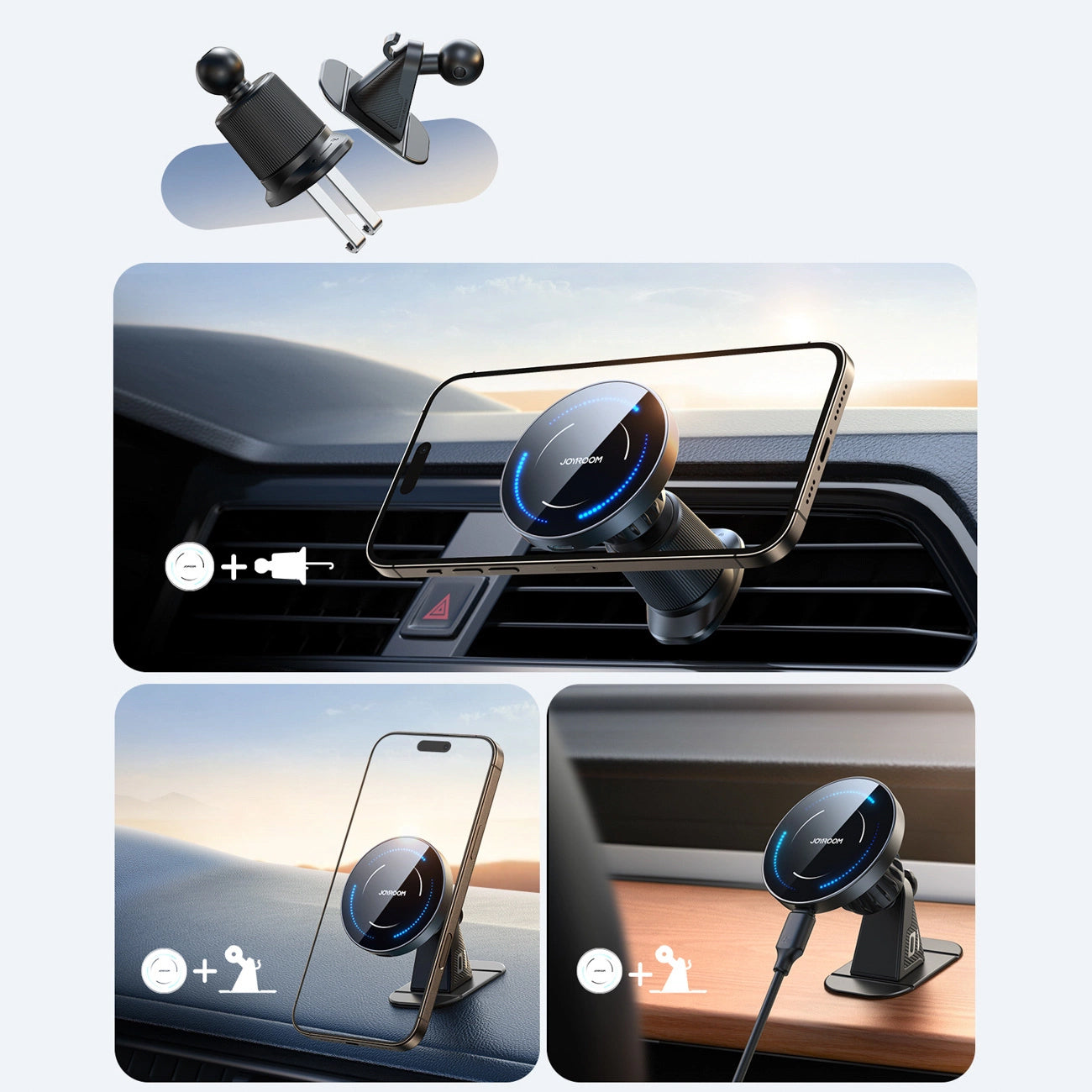 Incarcator Auto Wireless Joyroom JR-ZS502, 15W, 1.67A, Negru