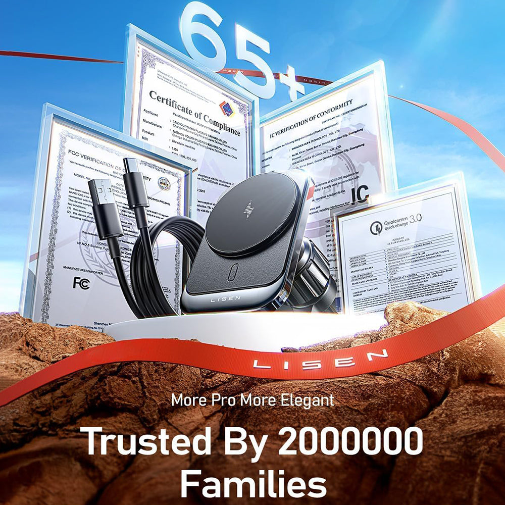 Incarcator Auto Wireless Lisen, 15W, 1.67A, Negru YL0223070009