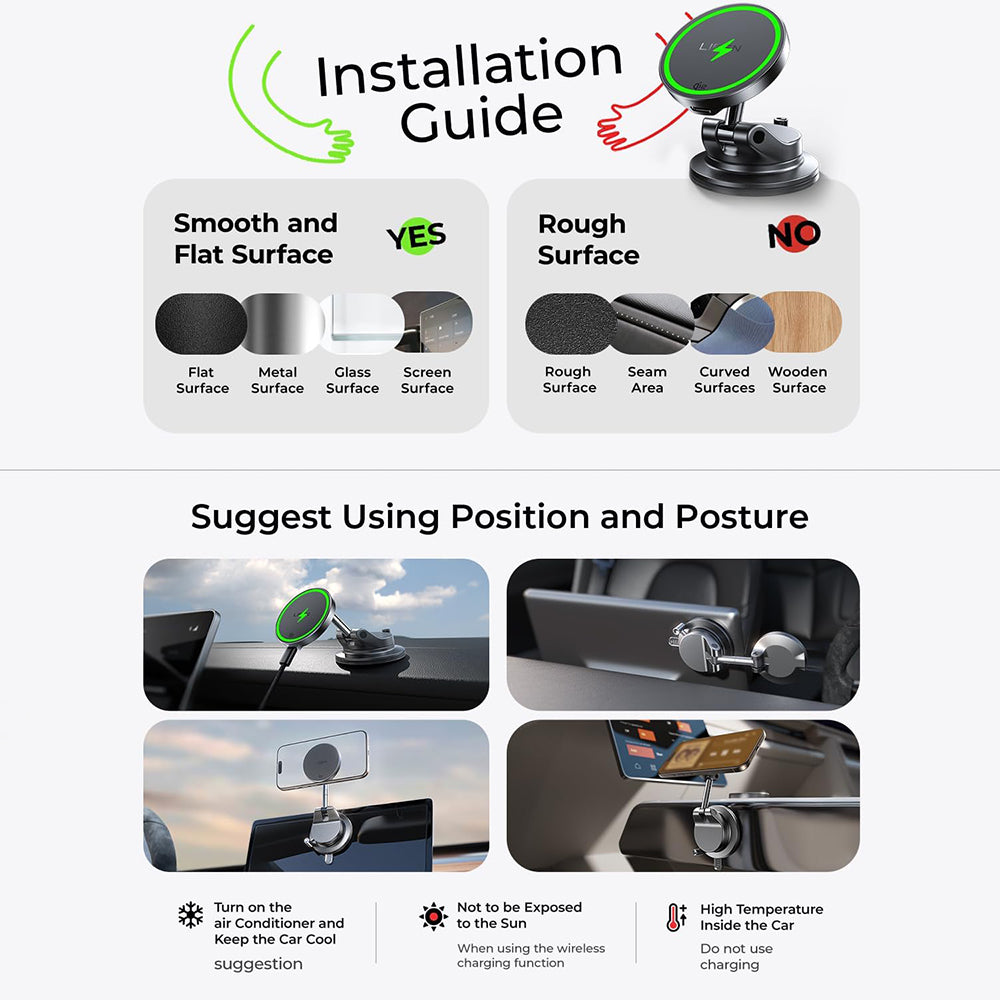 Incarcator Auto Wireless Lisen W608 Pro, 25W, Negru YL0225090001