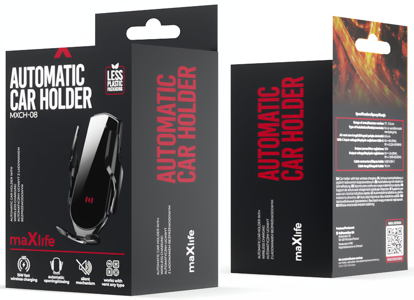 Incarcator Auto Wireless MaXlife MXCH-08, 15W, 1.67A, Negru