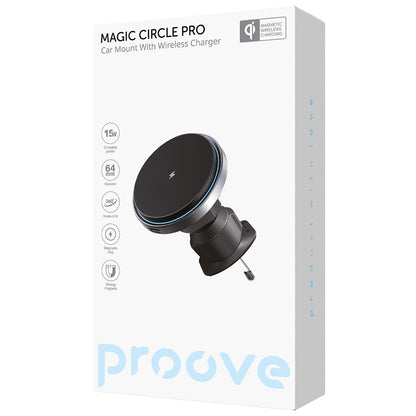 Incarcator Auto Wireless Proove Magic Circle Pro, 15W, 1.67A, Negru WHMP15010001