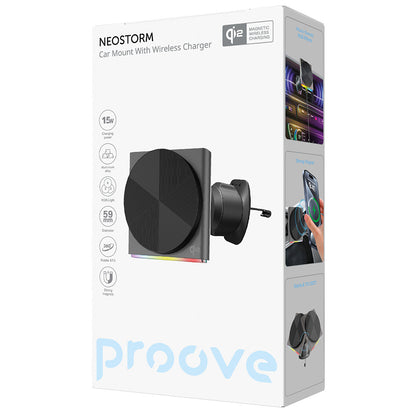 Incarcator Auto Wireless Proove Neostorm, 15W, 1.67A, Gri WHNS15002003