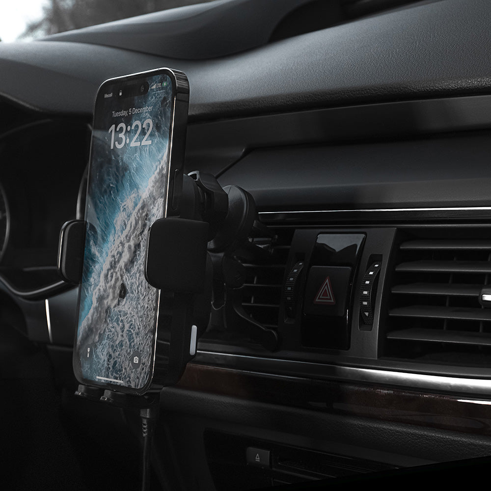 Incarcator Auto Wireless Proove Triple Clamp, 15W, 1.67A, Negru WHTC15010001