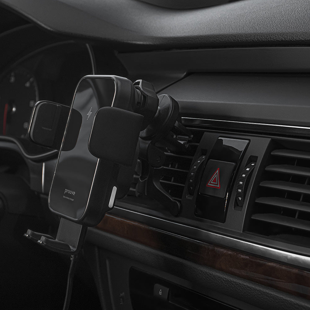 Incarcator Auto Wireless Proove Triple Clamp, 15W, 1.67A, Negru WHTC15010001