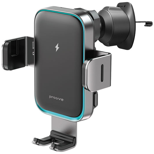 Incarcator Auto Wireless Proove Triple Clamp Pro, 15W, 1.67A, Gri WHTP15010004