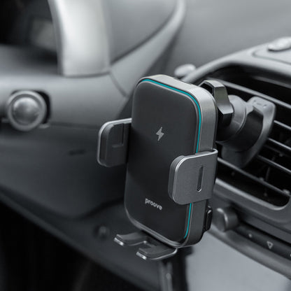 Incarcator Auto Wireless Proove Triple Clamp Pro, 15W, 1.67A, Gri WHTP15010004