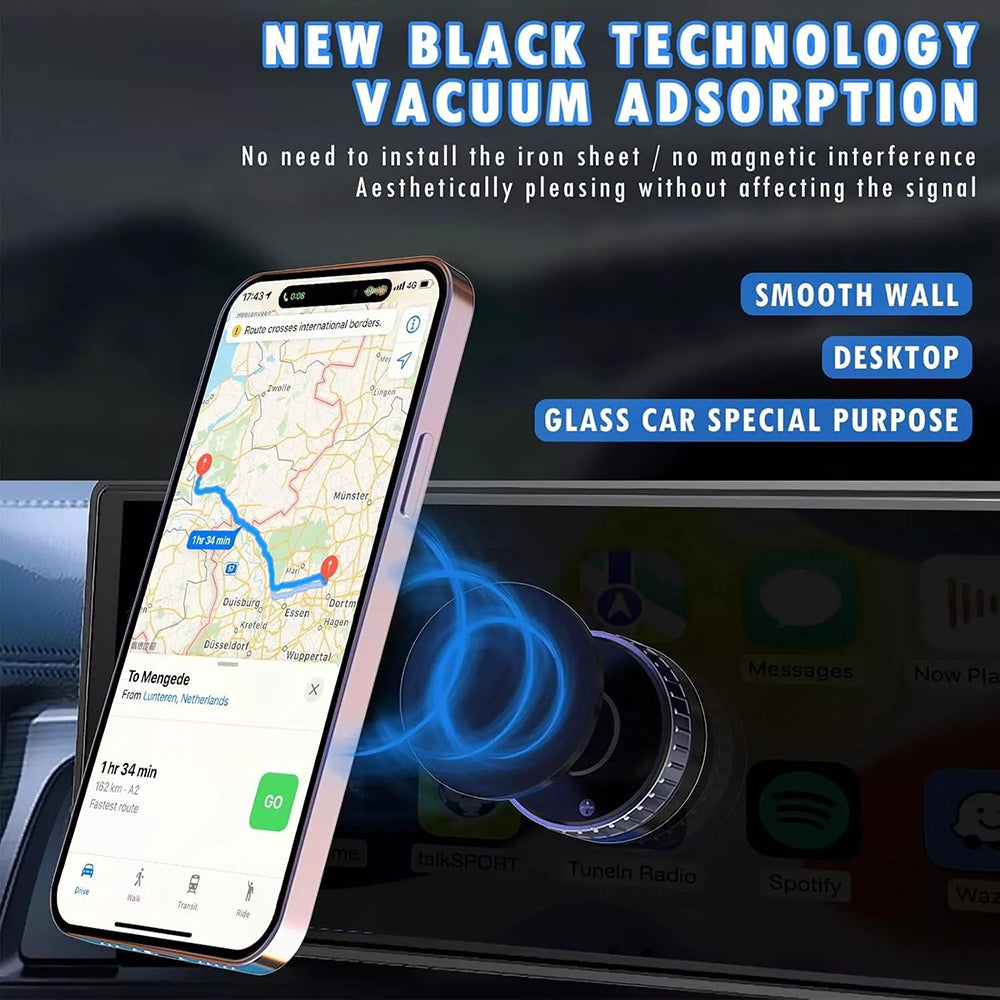 Incarcator Auto Wireless Techsuit HOLD253, 15W, 1.67A, Negru