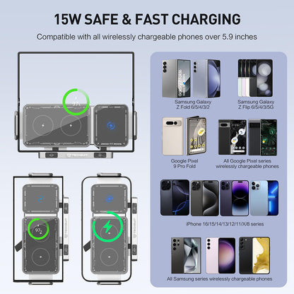 Incarcator Auto Wireless Techsuit SW1 ModoDock, 15W, 1.67A, Negru