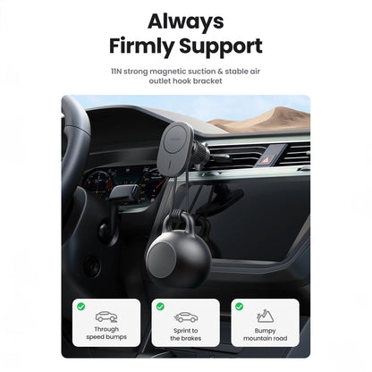 Incarcator Auto Wireless UGREEN CD345 Vent, 15W, 1.67A, Negru