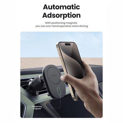 Incarcator Auto Wireless UGREEN CD345 Vent, 15W, 1.67A, Negru