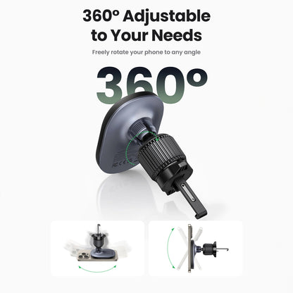 Incarcator Auto Wireless UGREEN CD345 Vent, 15W, 1.67A, Negru