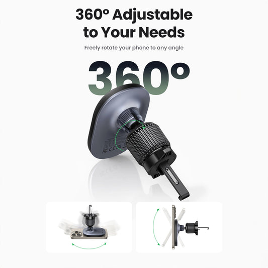 Incarcator Auto Wireless UGREEN CD345 Vent, 15W, 1.67A, Negru