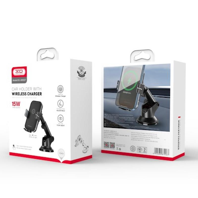 Incarcator Auto Wireless XO Design WX027, 15W, 1.67A, Negru