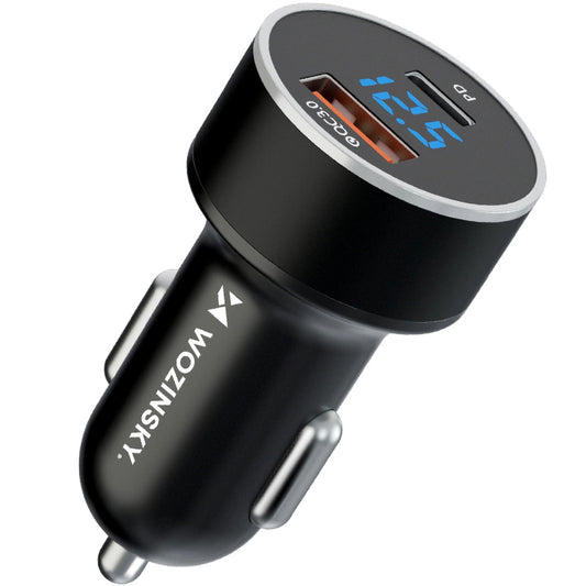 Incarcator Auto WZK WDCCAC, 36W, 3A, 1 x USB-A - 1 x USB-C, Negru