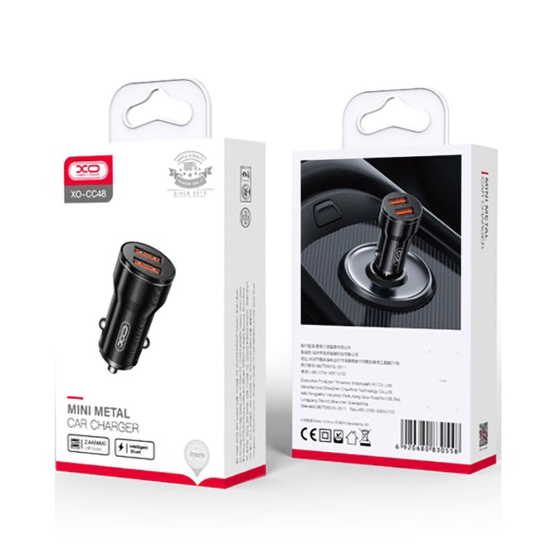 Incarcator Auto XO Design CC48, 12W, 2.4A, Negru