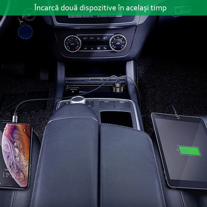 Incarcator Auto Yesido Y31 Display, 18W, 3A, 2 x USB-A, Negru