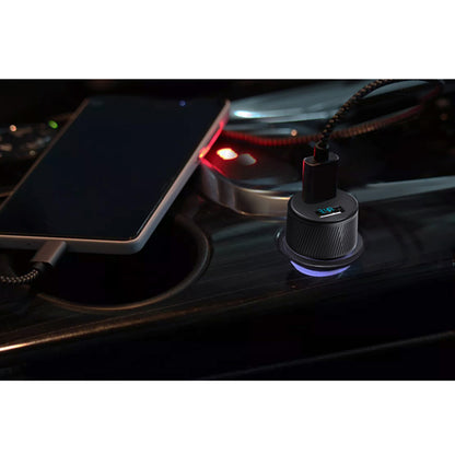 Incarcator Auto Yesido Y31 Display, 18W, 3A, 2 x USB-A, Negru