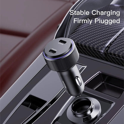 Incarcator Auto Yesido Y48, 60W, 3A, 2 x USB-C, Negru