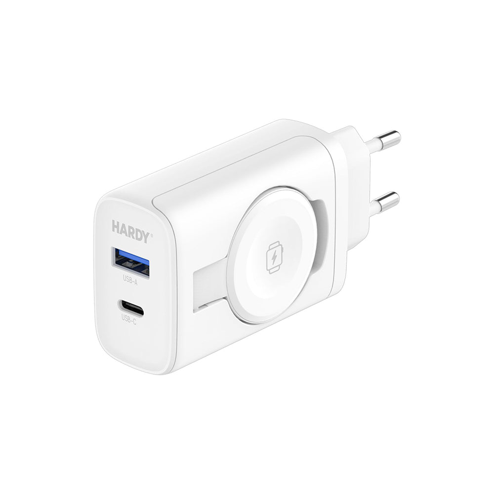 Incarcator Retea 3MK Hardy 2in1, 33W, 3A, 1 x USB-A - 1 x USB-C, Alb