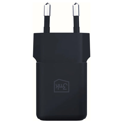 Incarcator Retea 3MK Hyper, 20W, 3A, 1 x USB-A - 1 x USB-C, Negru