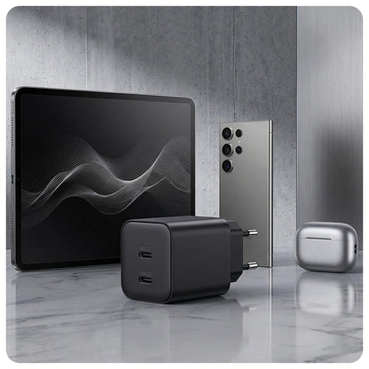 Incarcator Retea 3MK Hyper, 45W, 2 x USB-C, Negru