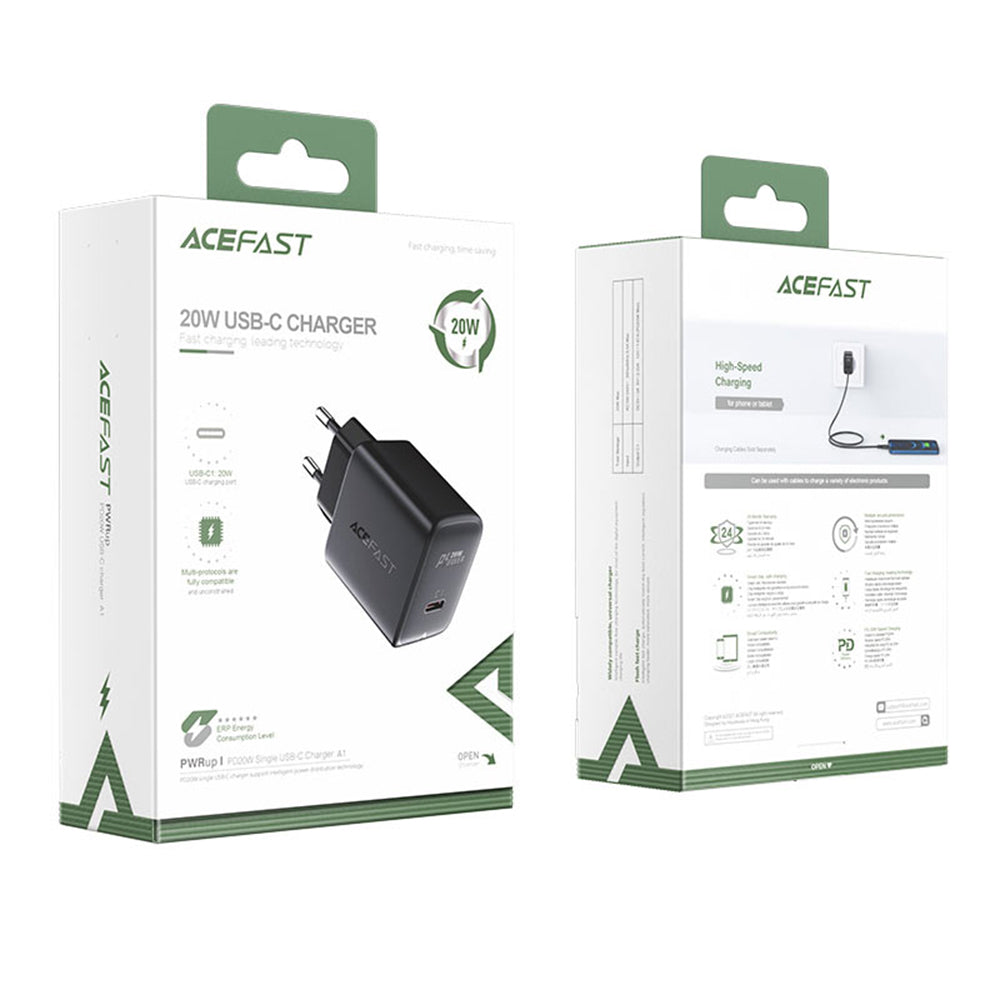 Incarcator Retea Acefast A1, 20W, 3A, 1 x USB-C, Negru