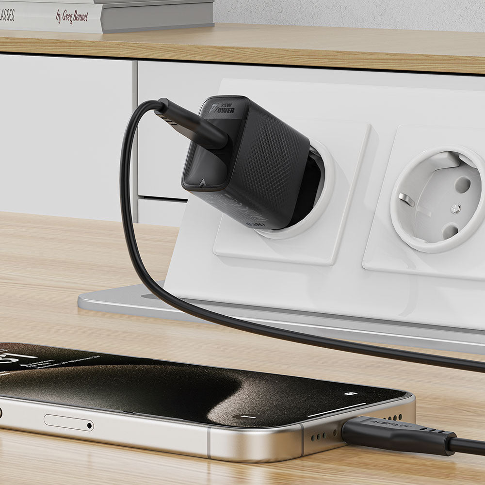 Incarcator Retea Acefast A104, 25W, 3A, 1 x USB-C, Negru