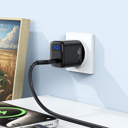 Incarcator Retea Acefast A113 Display, 20W, 3A, 1 x USB-C, Negru