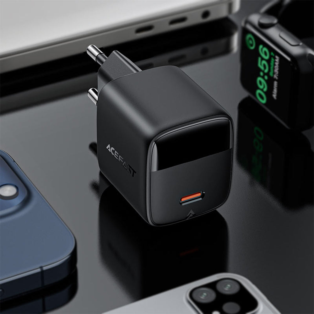 Incarcator Retea Acefast A115 Display, 30W, 3A, 1 x USB-C, Negru