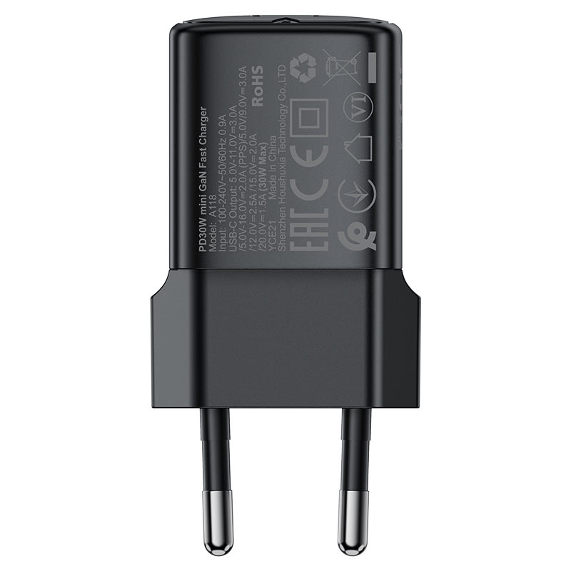 Incarcator Retea Acefast A118, 30W, 3A, 1 x USB-C, Negru