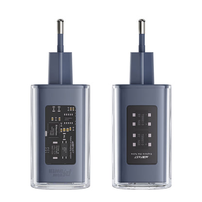 Incarcator Retea Acefast A45 Exploration, 65W, 3.25A, 1 x USB-A - 2 x USB-C, Gri