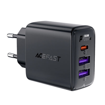 Incarcator Retea Acefast A57, 35W, 3A, 2 x USB-A - 1 x USB-C, Negru