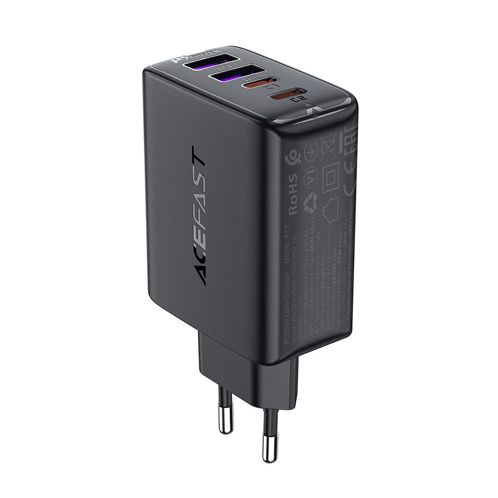 Incarcator Retea Acefast A61, 45W, 3A, 2 x USB-A - 2 x USB-C, Negru