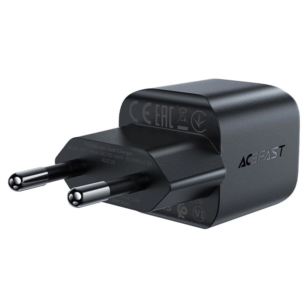 Incarcator Retea Acefast A73 Mini, 20W, 3A, 1 x USB-C, Negru