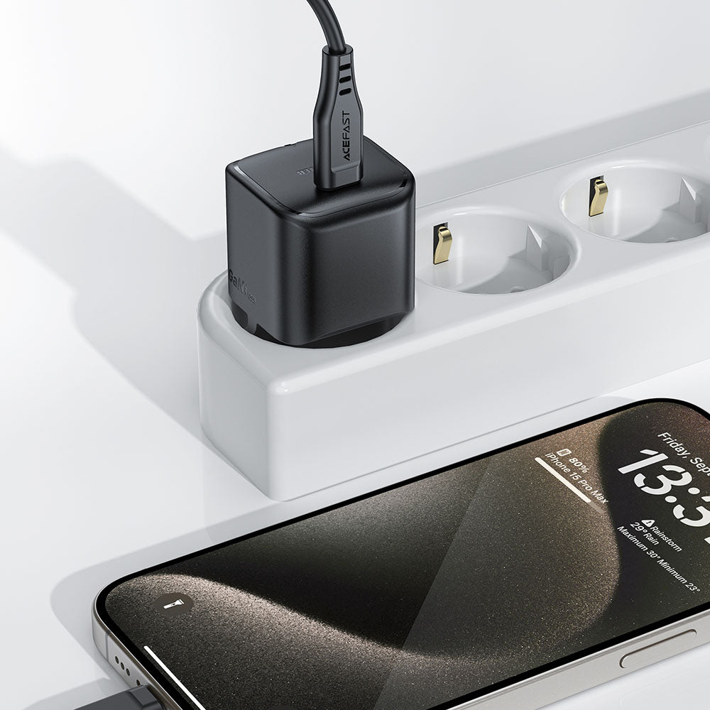 Incarcator Retea Acefast A77, 30W, 3A, 1 x USB-C, Negru