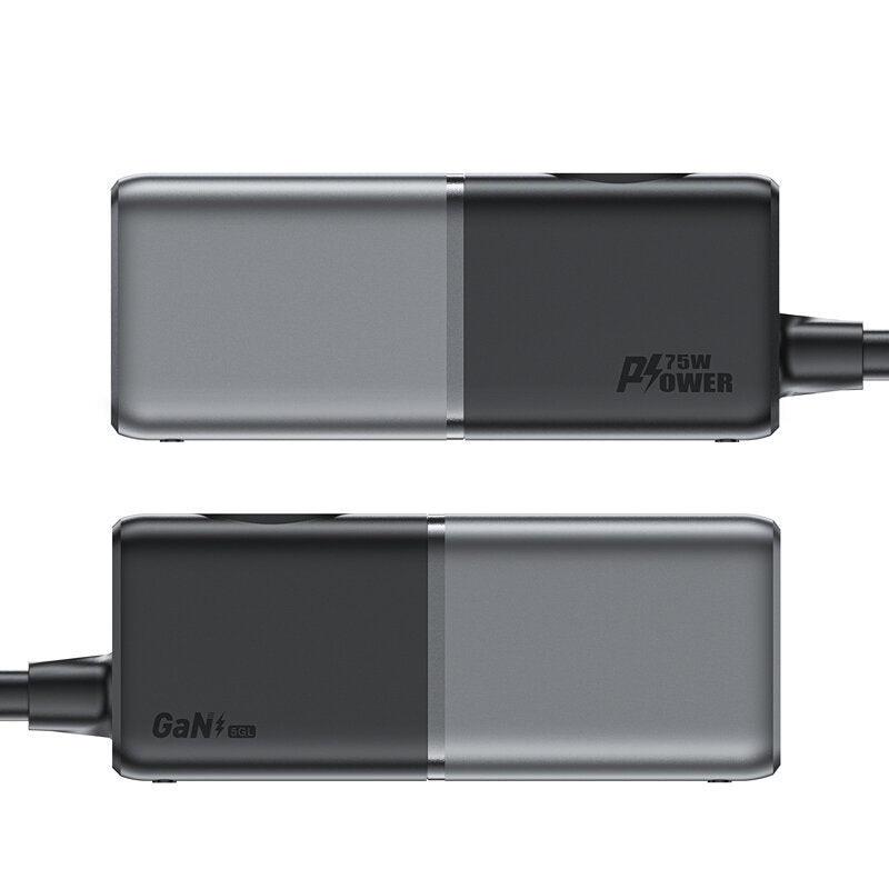 Incarcator Retea Acefast Z2 GaN, 4000W, 5A, 1 x Schuko - 2 x USB-A - 3 x USB-C, Gri