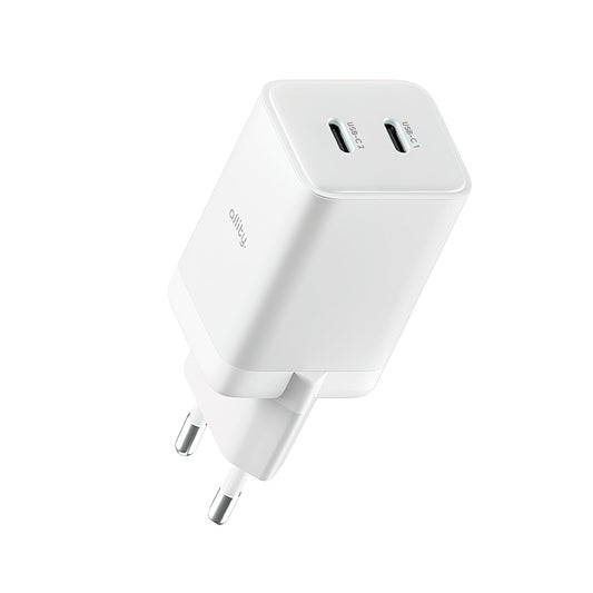 Incarcator Retea Allity. ATC-01-45WCC Fast, 45W, 3A, 2 x USB-C, Alb