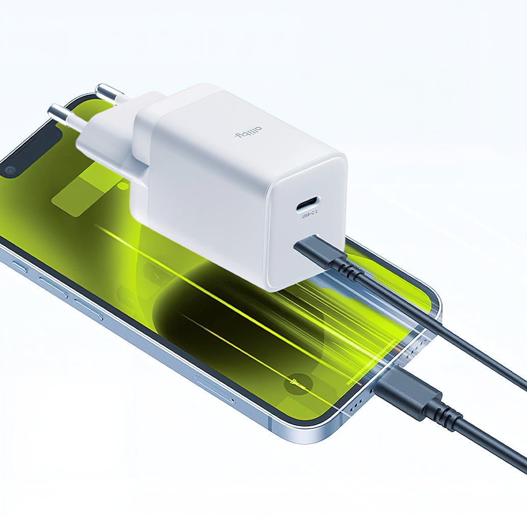 Incarcator Retea Allity. ATC-01-45WCC Fast, 45W, 3A, 2 x USB-C, Alb