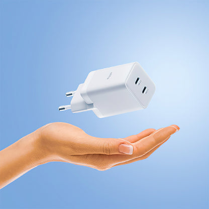 Incarcator Retea Allity. ATC-01-45WCC Fast, 45W, 3A, 2 x USB-C, Alb