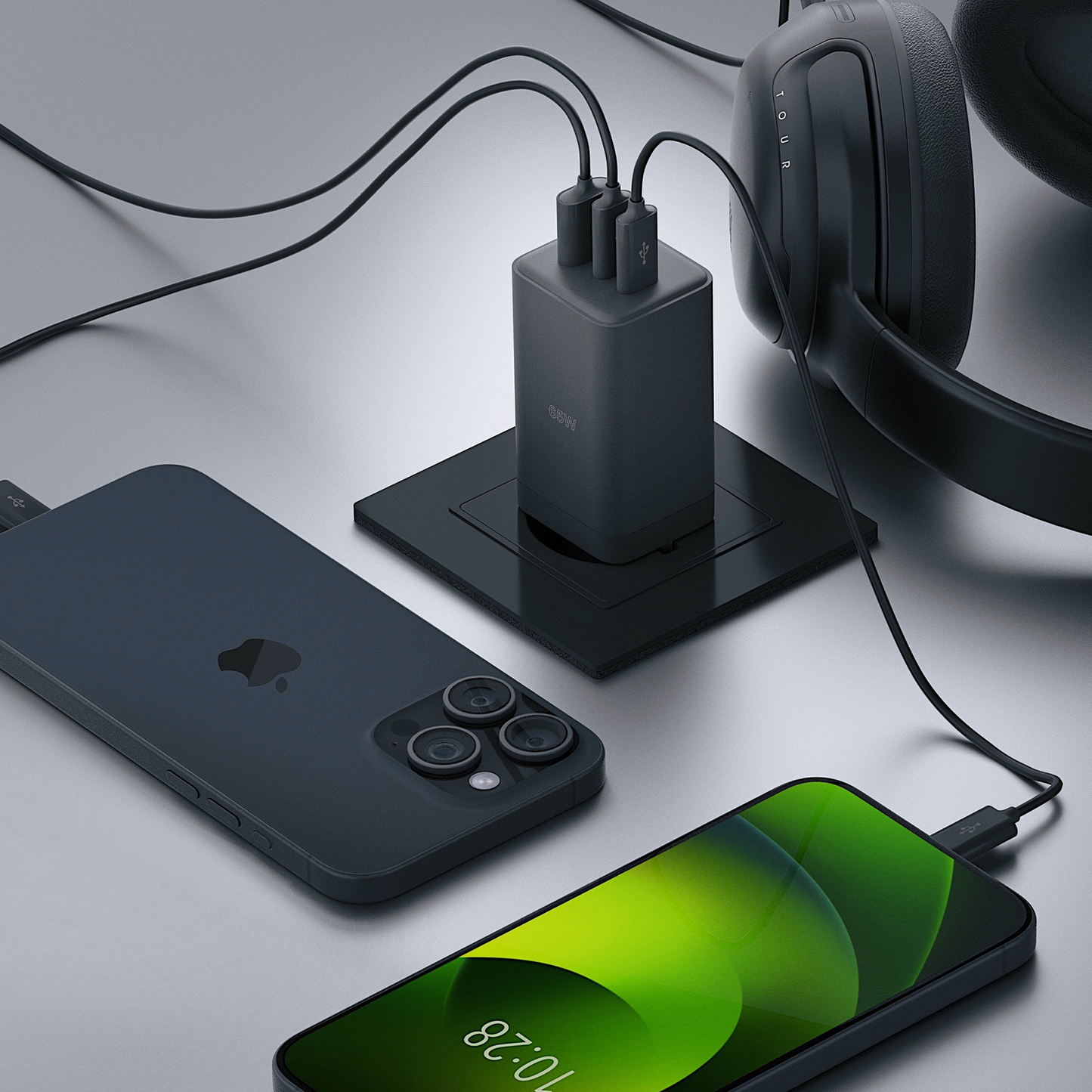 Incarcator Retea Allity. ATC-01-65WACC Fast, 65W, 3.25A, 1 x USB-A - 2 x USB-C, Negru